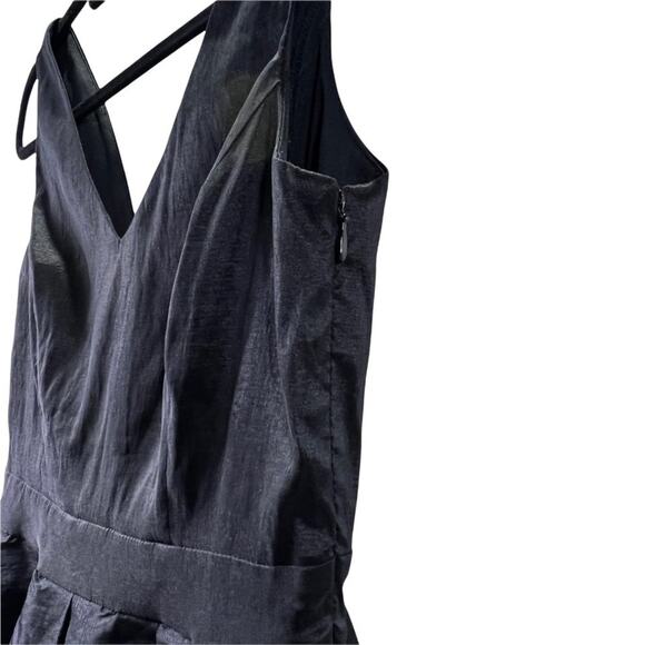 Jessica Simpson Sleeveless V-Neck Black Taffeta Cocktail Dress with Bow Size 6 - Picture 5 of 16